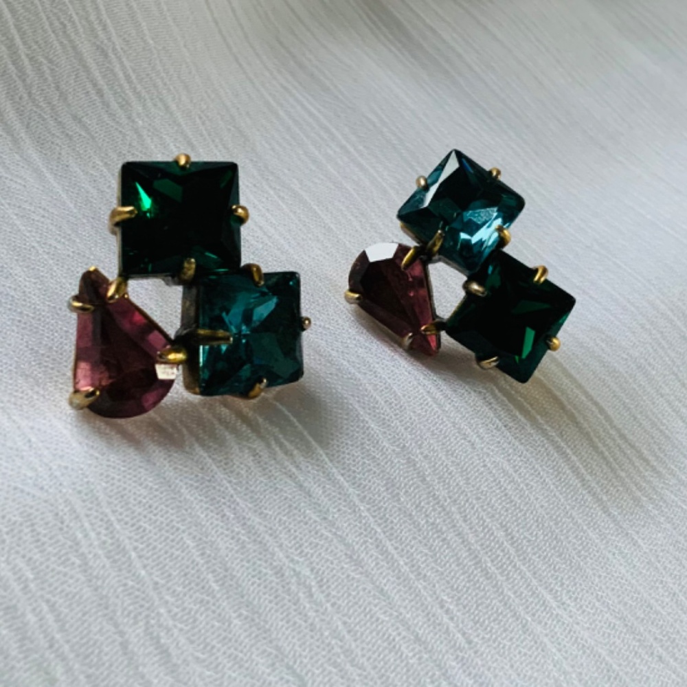 J. Crew Multicolored Gem Elegant Stud Earrings - image 3